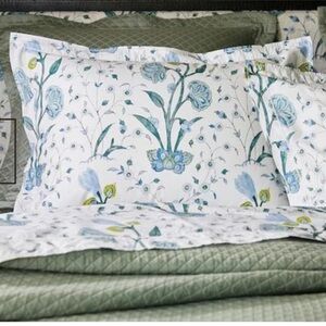Matouk Schumacher Khilana Floral Pillow Sham Set 100% Egyptian Cotton Floral